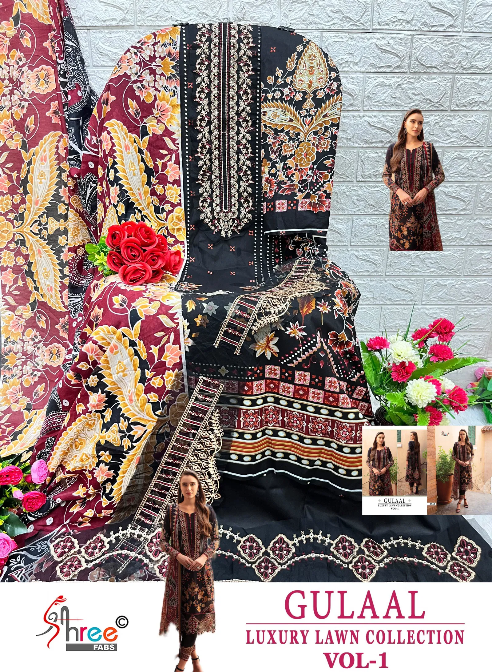 Gulaal Luxury Lawn Collection Vol 1 Nx By Shree Cotton Wholesale Pakistani Suits Wholesale